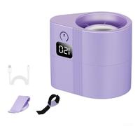 Minhe Mini ventilatore con porta USB di ricarica e display digitale che fornisce lo stato della batteria e 4 velocità dell'aria di raffreddamento regolabili (viola chiaro)