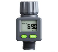 Minhe Misuratore di flusso d'acqua in ottone, display digitale LCD con filtro ribaltabile a 180°, 4 modalità di misurazione, impermeabile IPX6, DN25 per filettatura BSP per tubo da giardino e camper