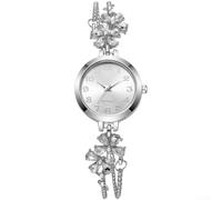 Minhe Orologio analogico da donna floreale per cristallo per quadrante tono | Motivo floreale scintillante, movimento al quarzo preciso, fibbia facile da tirare, cinturino in lega