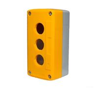 Minhe Scatola interruttore a pulsante per uso industriale, materiale ABS, protezione antipolvere IP40, pulsante di arresto di sicurezza a 1/2/3 fori con cablaggio a vite (LA188-03/Y)