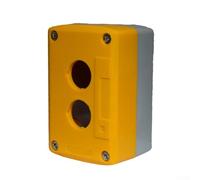 Minhe Scatola interruttore a pulsante per uso industriale, materiale ABS, protezione antipolvere IP40, pulsante di arresto di sicurezza a 1/2/3 fori con cablaggio a vite (LA188-02/Y)