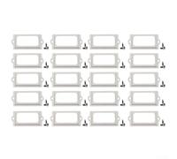 Minhe Set di 20 tiranti per cassetti in ottone anticato con cornice e porta nome, per armadi, scatole di file e contenitori da farmacia (argento)