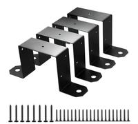Minhe Staffe resistenti per pali 4 x 4, connettori a forma di U in acciaio per recinzioni esterne, set da 4 pezzi (4 pezzi)