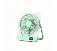 Minhe Ventilatore da tavolo pieghevole USB C con display digitale che mostra lo stato della batteria e la selezione 199 livelli di vento e ultra sottile 35 mm di costruzione salvaspazio (verde)