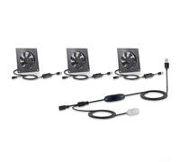 Minhe Ventola di raffreddamento USB con termostato regolabile, controllo della temperatura da 0 a 60 °C, ventola CC silenziosa a 3 velocità, custodia in lega di alluminio, cuscinetto a sfera per