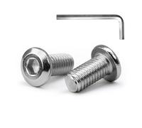 MINHER M5 x 16mm 10Pcs Testa Piatta Esagono Incassato Viti Bulloni, Bulloni Per Mobili, Acciaio Inossidabile A2 V2A, Filettatura Completa (con Chiavi a Brugola)