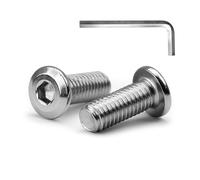 MINHER M6 x 20mm 20Pcs Testa Piatta Esagono Incassato Viti Bulloni, Bulloni Per Mobili, Acciaio Inossidabile A2 V2A, Filettatura Completa (con Chiavi a Brugola)