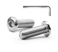 MINHER M6 x 25mm 20Pcs Testa Piatta Esagono Incassato Viti Bulloni, Bulloni Per Mobili, Acciaio Inossidabile A2 V2A, Filettatura Completa (con Chiavi a Brugola)