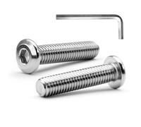 MINHER M6 x 35mm 20Pcs Testa Piatta Esagono Incassato Viti Bulloni, Bulloni Per Mobili, Acciaio Inossidabile A2 V2A, Filettatura Completa (con Chiavi a Brugola)