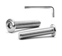 MINHER M6 x 40mm 20Pcs Testa Piatta Esagono Incassato Viti Bulloni, Bulloni Per Mobili, Acciaio Inossidabile A2 V2A, Filettatura Completa (con Chiavi a Brugola)