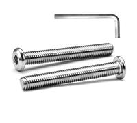 MINHER M6 x 60mm 10Pcs Testa Piatta Esagono Incassato Viti Bulloni, Bulloni Per Mobili, Acciaio Inossidabile A2 V2A, Filettatura Completa (con Chiavi a Brugola)
