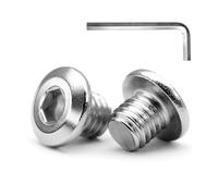 MINHER M6 x 8mm 20Pcs Testa Piatta Esagono Incassato Viti Bulloni, Bulloni Per Mobili, Acciaio Inossidabile A2 V2A, Filettatura Completa (con Chiavi a Brugola)