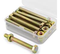 MINHER Viti esagonali M8 x 60 mm, 10 pezzi in acciaio zincato 8,8 con esagono esterno e set di dadi