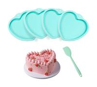 Minhua 4PCS Silicone Tortiera Forma di Cuore 20cm Stampi in Silicone per Dolci Cuore San Valentino Antiaderente con Raschietto Stampo Torta Cuore Stampo a Cuore Per Torte per Cottura Torte a Cuor