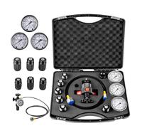MINHUIJIHUI Kit for Test della Pressione Dell'Azoto,Accumulatore di Azoto Idraulico Sistema di Ricarica del Gas Kit,con 3 Manometri, 7 Raccordi E 1 Tubo del Gas,Valvola Spurgo Accumulatores