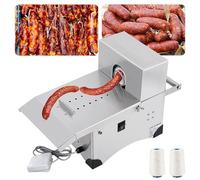 MINHUIJIHUI Macchina Elettrica per Legare E Annodare Salsicce con Legatrice Automatica Salumi in Acciaio Inox, Diametro 0-45mm, Controllo A Piede, Regolazione 0-18cm E 2 Rulli Cotone