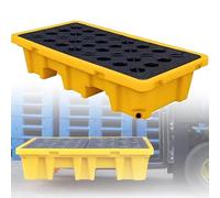 MINHUIJIHUI Piattaforma Modulare per Fusti dell’Olio E Vassoio di Contenimento con Drenaggio, Design Compatibile Carrello Elevatore, per Magazzini Chimici E Officine Meccaniche