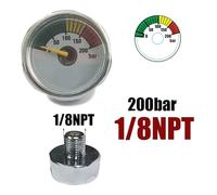 Mini 200bar 350bar Manometro Calibro 1 pollice 1/8NPT 1/8BSPP M10 * 1 Pompa a mano ad alta pressione Immersione alpinismo(200bar 1-8NPT)