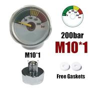 Mini 200bar 350bar Manometro Calibro 1 pollice 1/8NPT 1/8BSPP M10 * 1 Pompa a mano ad alta pressione Immersione alpinismo(200bar M10)