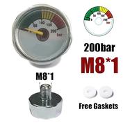 Mini 200bar 350bar Manometro Calibro 1 pollice 1/8NPT 1/8BSPP M10 * 1 Pompa a mano ad alta pressione Immersione alpinismo(200bar M8)