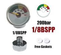Mini 200bar 350bar Manometro Calibro 1 pollice 1/8NPT 1/8BSPP M10 * 1 Pompa a mano ad alta pressione Immersione alpinismo(200bar 1-8BSPP)
