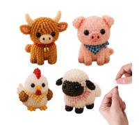 Mini 3D Beaded Animal DIY Kit - 4-Piece Bead Embroidery Craft Set | Beginne