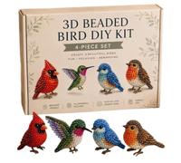 Mini 3D Beaded Animal DIY Kit - 4-Piece Bead Embroidery Craft Set | Beginne