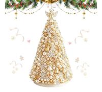 Mini 3D Beaded Christmas Tree Kit,Holiday Craft Set for Desk Shelf Mantel | 3D Beaded Christmas Tree Kit,DIY Holiday Craft Set,Interactive Handmade,Desk Mantel Shelf,For Women Men Beginners