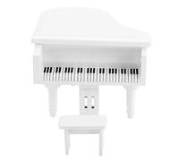 Mini a coda in legno di simulazione con sgabello 1:12 Accessorio per casa delle bambole Squisiti mobili decorativi in miniatura realizzati a mano per collezionisti di case (Bianca)