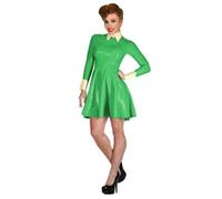 Mini abito da donna a maniche lunghe per raves party PVC Swing patchwork 8XL, Verde, 5XL