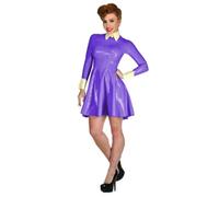 Mini abito da donna a maniche lunghe per raves party PVC Swing patchwork 8XL, Viola, 5XL