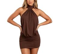 Mini Abito da Donna con Scollo all'Americana, Senza Maniche, Senza | Miniabito da donna con scollo all'americana e design aderente senza maniche e senza schienale.Abito sexy da party club