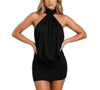 Mini Abito da Donna con Scollo all'Americana, Senza Maniche, Senza | Miniabito da donna con scollo all'americana e design aderente senza maniche e senza schienale.Abito sexy da party club