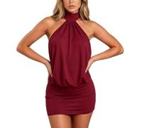 Mini Abito da Donna con Scollo all'Americana, Senza Maniche, Senza | Miniabito da donna con scollo all'americana e design aderente senza maniche e senza schienale.Abito sexy da party club