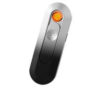 Mini accendino elettrico al plasma, accendino antivento, accendino a spirale, accendino USB ricaricabile for fuoco/sigarette, candele (Color : Gray)