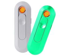 Mini accendino elettrico al plasma, accendino antivento, accendino a spirale, accendino USB ricaricabile for fuoco/sigarette, candele (Color : Luminous white)