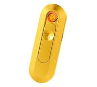 Mini accendino elettrico al plasma, accendino antivento, accendino a spirale, accendino USB ricaricabile for fuoco/sigarette, candele (Color : Gold)
