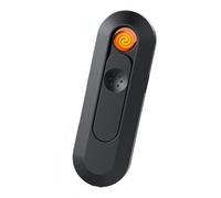 Mini accendino elettrico al plasma, accendino antivento, accendino a spirale, accendino USB ricaricabile for fuoco/sigarette, candele (Color : Black)