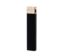 Mini accendino portatile antivento a butano, accensione a mola, riutilizzabile, adatto for campeggio con candele, regalo for uomo (butano non incluso)(Black)