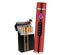 Mini Accenditore elettrico ad arco, accendini ricaricabili tramite USB, antivento senza fiamma, accendino al plasma, accendifuoco for esterni, for campeggio(Red)