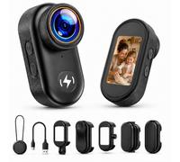 Mini Action Cam 4K Telecamera Moto - Body Cam con Wi-Fi, Scheda 64GB, display da 1,47“ per un facile passaggio tra formato orizzontale e verticale, POV Camera supporto magnetico per TikTok YouTube