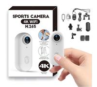 Mini Action Cam 4K Telecamera portatile impermeabile indossabile 4K videocamera con clip di rotazione a 360° Videocamera POV magnetica per Ciclismo moto vlogging passeggiate con animali domestici