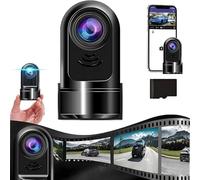 Mini ADAS Dashcam 1080P HD con rotazione a 360°, nuova videocamera for auto 2025, scheda da 16 GB/32 GB, modalità parcheggio 24 ore/Wi-Fi integrato/visione notturna/rilevamento di movimento/registrazi