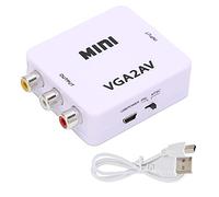Mini Adattatore Convertitore VGA Ad AV Ad Alta Risoluzione 165 MHz, Supporta 1080P per TV e PC, Configurazione Semplice con Plug and Play, Design Compatto in ABS