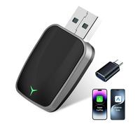 Mini adattatore wireless CarPlay e Android Auto - Dongle Plug & Play, converti in wireless, USB-A/C, compatibile con l'auto 2016+ YELLOW