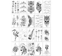 Mini Adesivi Per Tatuaggi Impermeabili Con Fiori, Piume, Simboli Di Animali E Piccole Immagini 60 * 105mmA025