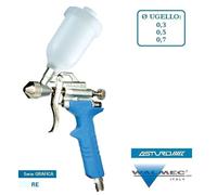 MINI AEROGRAFO Ø 0,3 0,5 0,7 capacità 250cc LINEA GRAFICA RE ASTURO WALMEC ITALY