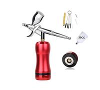 Mini Airbrush professionale con modelli di scala del compressore Modelli Air Pump Airless Tanning Spray Paint Piston Barber Tattoo Pneumatic Tool Soffiaggio comodo(Part D Red)