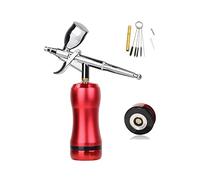 Mini Airbrush professionale con modelli di scala del compressore Modelli Air Pump Airless Tanning Spray Paint Piston Barber Tattoo Pneumatic Tool Soffiaggio comodo(Part C Red)