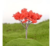 Mini alberi artificiali, piante ornamentali colorate, micro paesaggi, accessori per giardino fatato, decorazione per la casa e le feste (acero rosso, 7,3 x 6 cm)